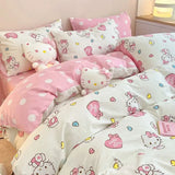 Hello Kitty Bedding Quilt Cover Student Bedding Soft Microfiber Bedspread